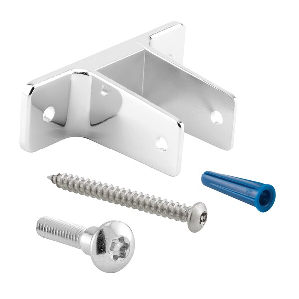 Two-Ear Pilaster Bracket, For 1-1/4 in. Panels, Zinc Alloy, Chrome Plate Single Pack